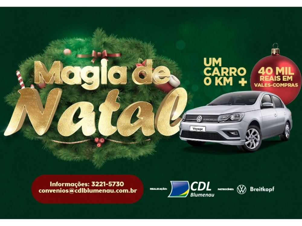 Últimos dias para aderir a promoção Magia de Natal 2020, da CDL Blumenau
