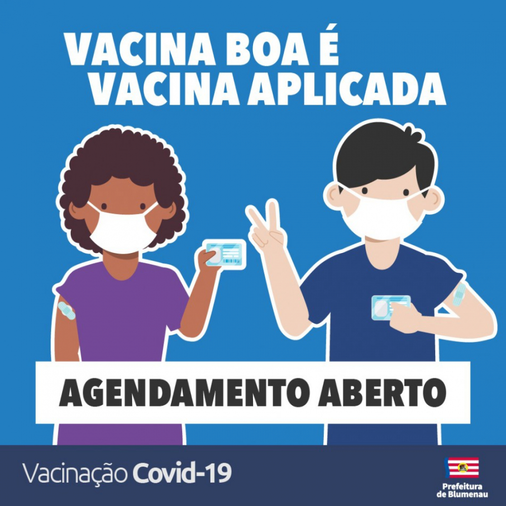 Prefeitura de Blumenau abre agenda de vacinação contra a Covid-19 para novos grupos da educação