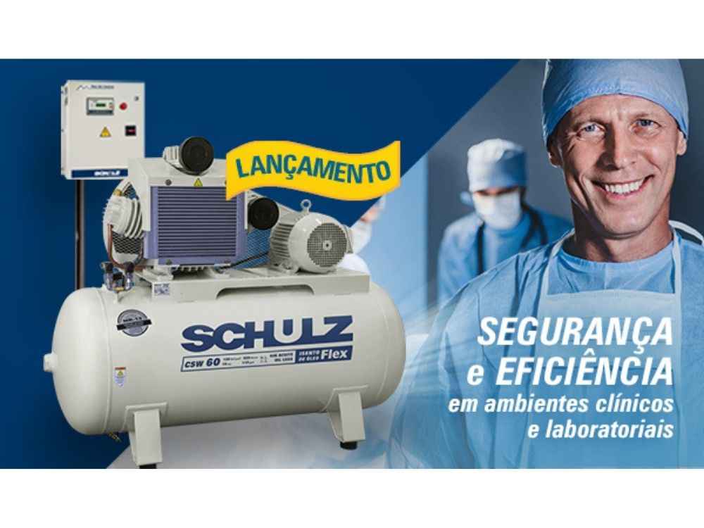 Schulz lança 1º compressor de pistão isento de óleo com inversor de frequência do Brasil