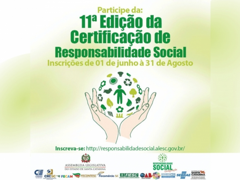 Certificação de Responsabilidade Social da ALESC está com as inscrições abertas