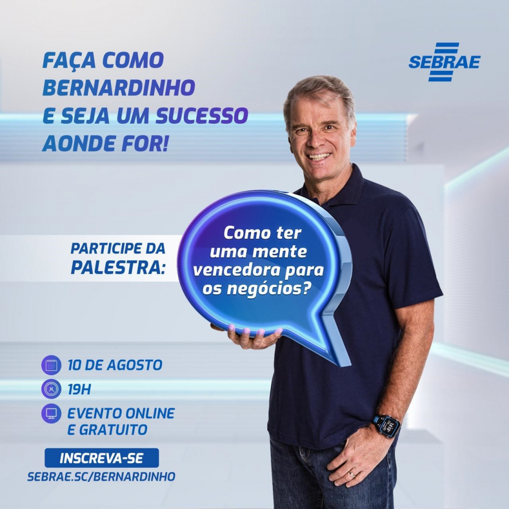Sebrae/SC traz Bernardinho para palestra gratuita sobre motivação e liderança para os negócios