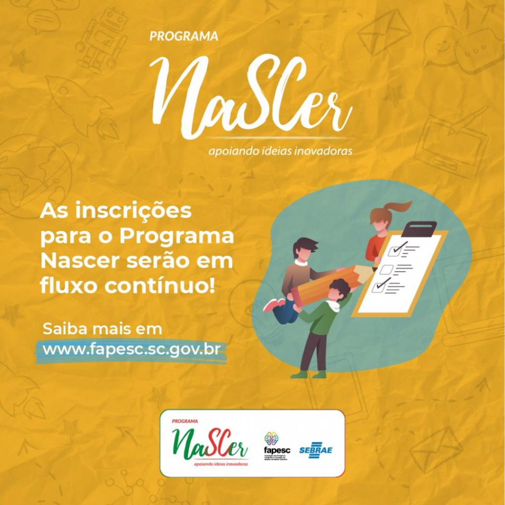 Inscrições para o Programa Nascer, de Pré-Incubação de Ideias, passam a ser de fluxo contínuo