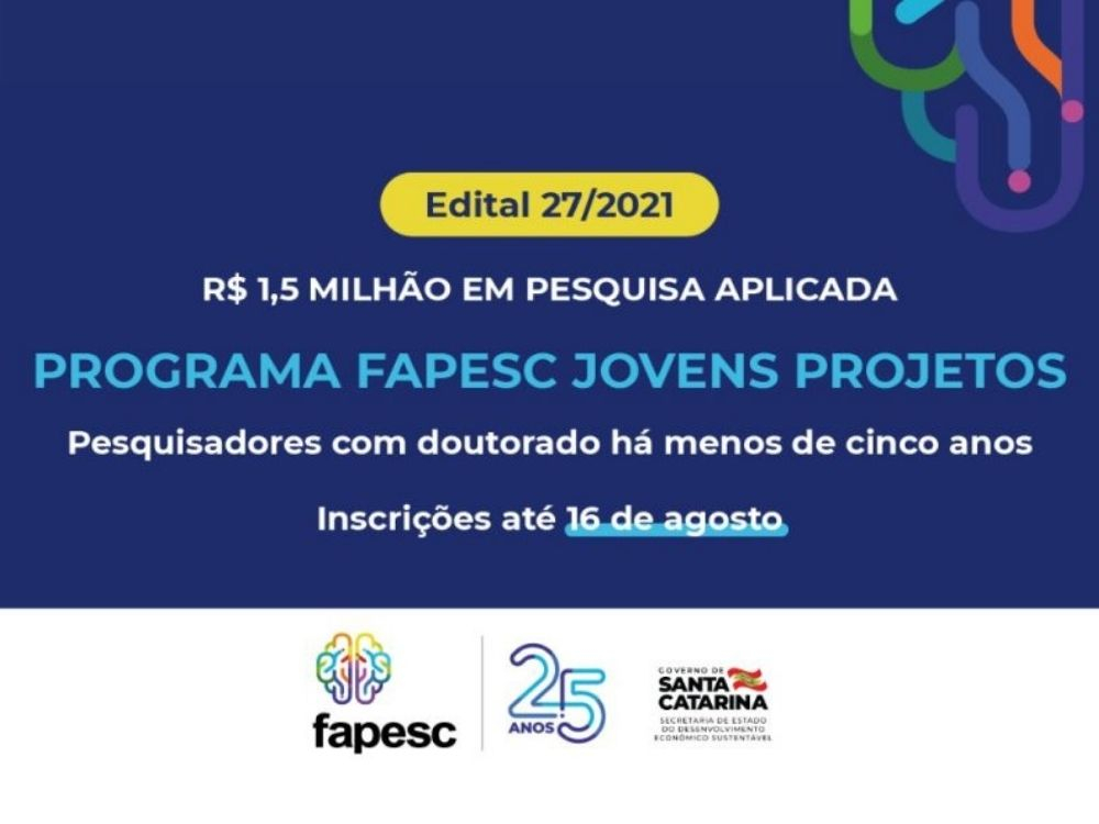 Fapesc vai investir R$ 1,5 milhão em pesquisa aplicada de jovens pesquisadores