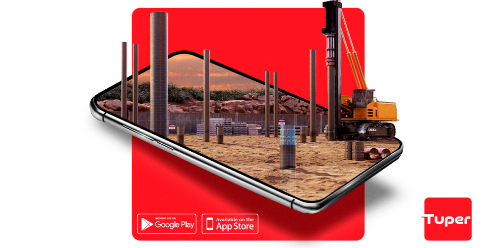 Tuper lança app com realidade aumentada que simula aplicação de estacas tubulares