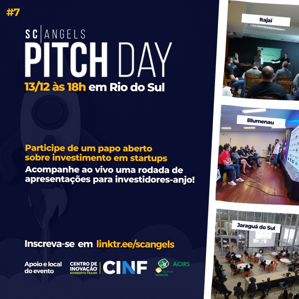 Associação de investidores SC Angels prepara Pitch Day para empreendedores de Rio do Sul