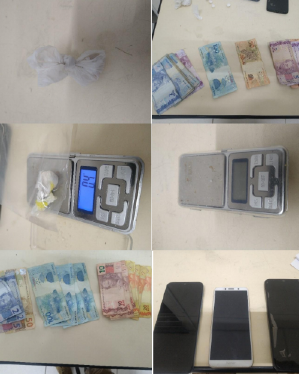 Cocaína, crack e dinheiro são apreendidos pela PM em ocorrência de tráfico no bairro Itoupavazinha
