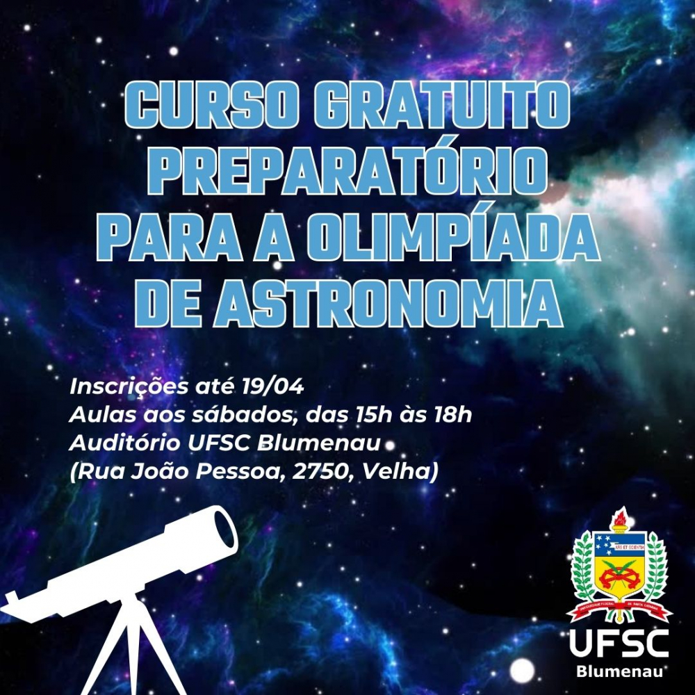 UFSC Blumenau oferece curso preparatório para a Olimpíada de Astronomia