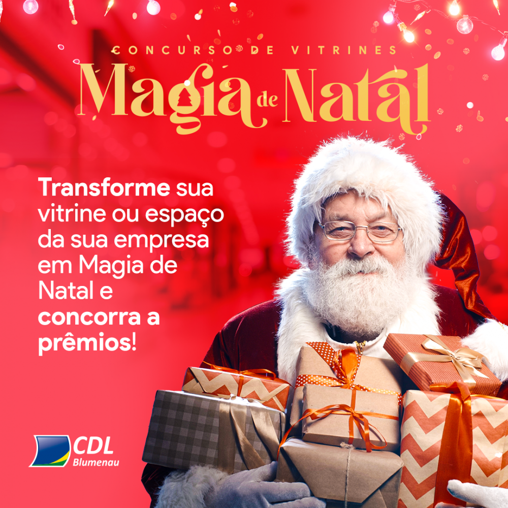 CDL Blumenau lança concurso Vitrine de Natal com premiação em dinheiro