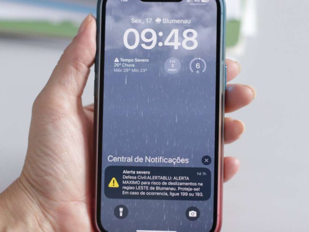 Blumenau é referência nacional no uso da tecnologia de alertas da Defesa Civil