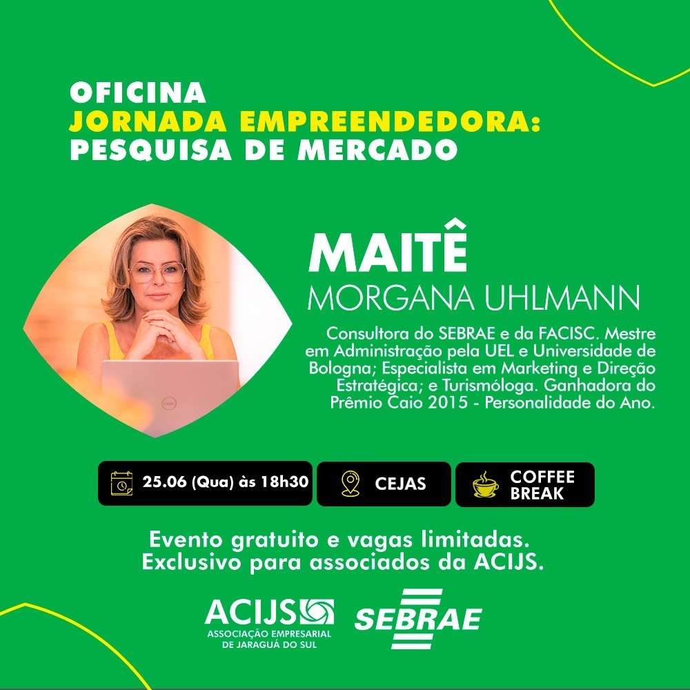 Sebrae e ACIJS promovem oficina sobre pesquisa de mercado em Jaraguá do Sul