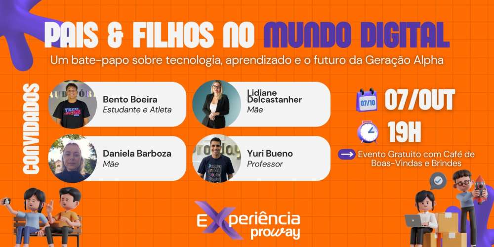 Evento gratuito em Blumenau reúne pais e filhos para discutir tecnologia e educação