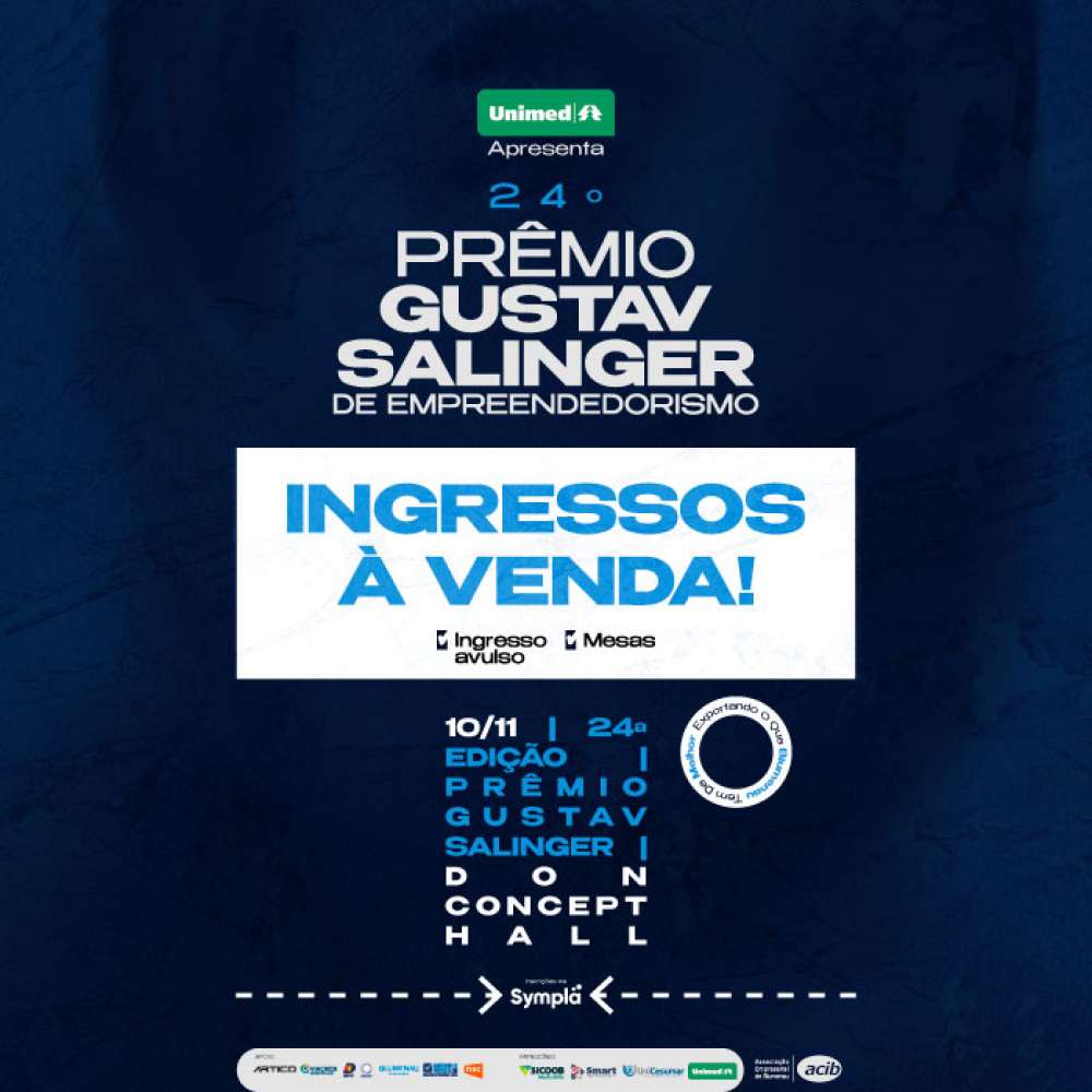 Ingressos para Prêmio Gustav Salinger estão à venda; Inscrições vão até 10 de outubro 