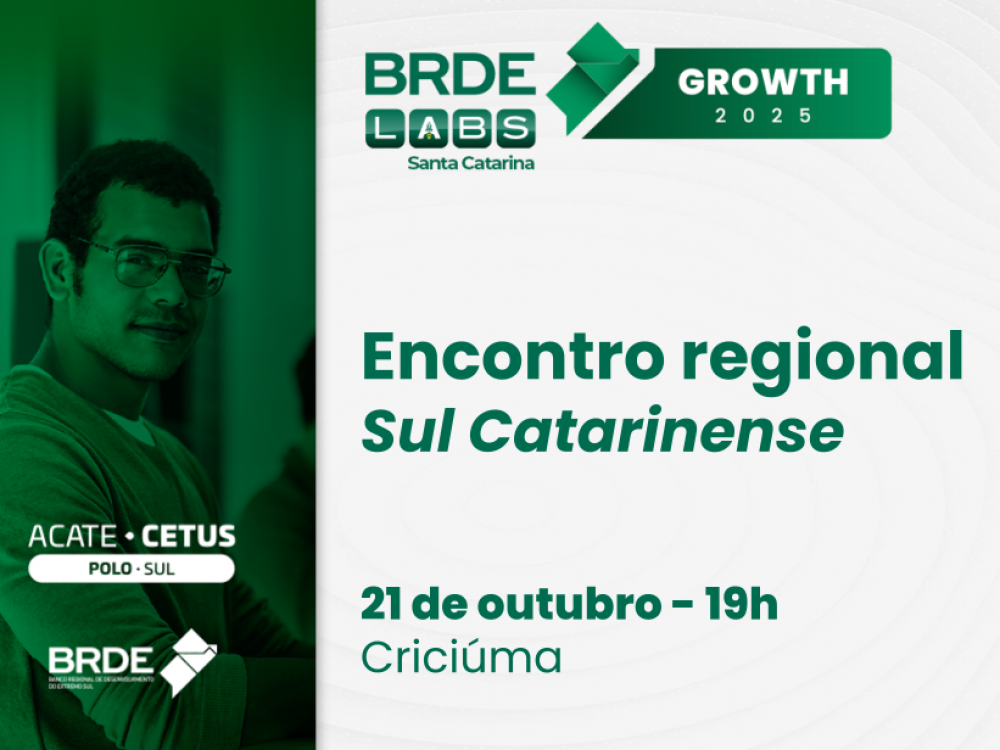Evento promovido pelo BRDE e ACATE reúne startups do Sul de SC no Centro de Inovação de Criciúma