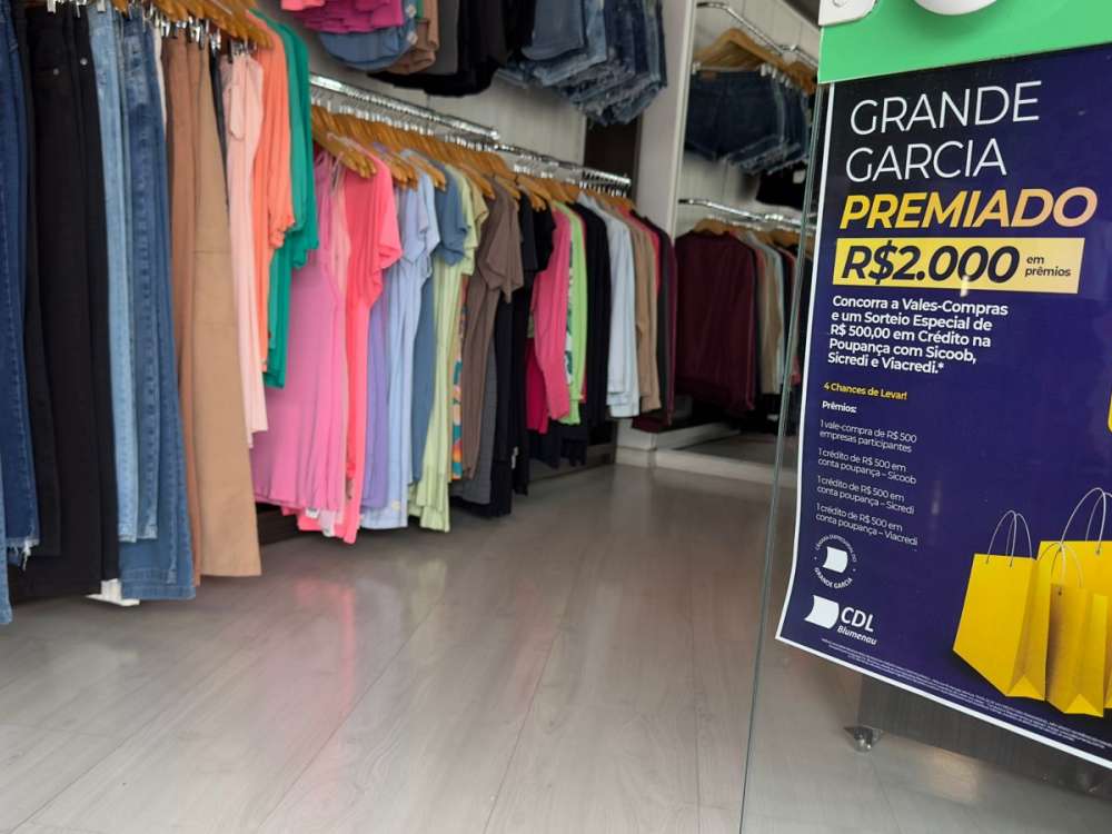Comércio do Grande Garcia, em Blumenau, lança promoção com sorteios para quem comprar na região