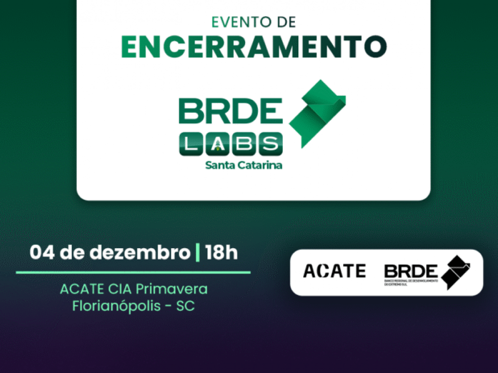 BRDE Labs SC irá premiar startups catarinenses nesta quinta-feira (4) em Florianópolis