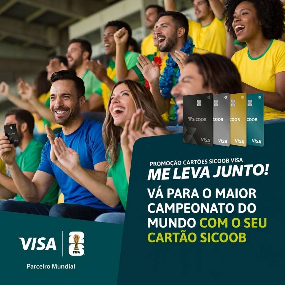 Sicoob e Visa lançam promoção “Me Leva Junto” que levará cooperados para assistir à Copa do Mundo da Fifa 2026