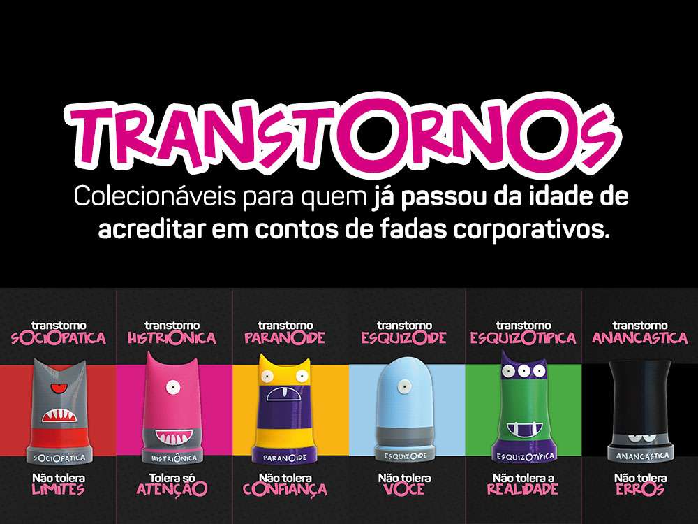Os personagens da Stopa Toys cresceram, e agora trabalham: chega a Coleção Transtornos